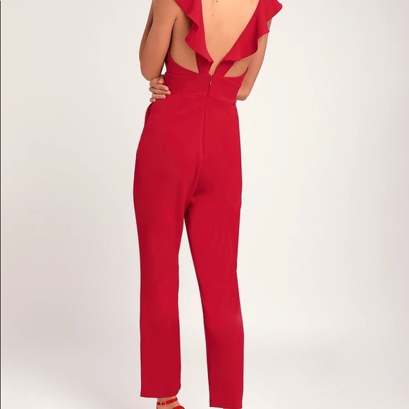 Lulus’s Red Ruffled Jumpsuit, like new! - Picture 4 of 9